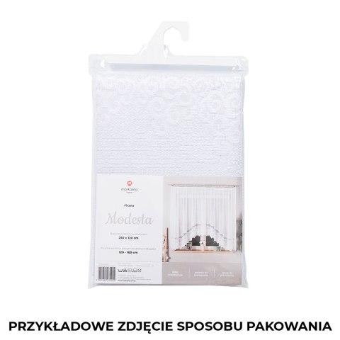 MODESTA Firanka żakardowa gotowa, szerokość 220 x wysokość 120cm, kolor 001 biały 017173/FBL/001/220120/1 MODESTA Firanka żakardowa gotowa, szerokość 220 x wysokość 120cm, kolor 001 biały 017173/FBL/001/220120/1