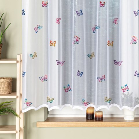 MOTYLKI Firanka żakardowa odpasowana na prosto, szerokość 300 x wysokość 160cm, kolor 001 biały D00310/FOP/001/000161/1 MOTYLKI Firanka żakardowa odpasowana na prosto, szerokość 300 x wysokość 160cm, kolor 001 biały D00310/FOP/001/000161/1