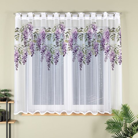 WISTERIA Firanka żakardowa odpasowana na prosto, szerokość 300 x wysokość 160cm, kolor 001 biały D00309/FOP/001/000161/1 WISTERIA Firanka żakardowa odpasowana na prosto, szerokość 300 x wysokość 160cm, kolor 001 biały D00309/FOP/001/000161/1
