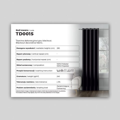 TD0015 Próbnik DONA Tkanina dekoracyjna typu blackout 280cm TD0015/PRO/000/000280/1 TD0015 Próbnik DONA Tkanina dekoracyjna typu blackout 280cm TD0015/PRO/000/000280/1