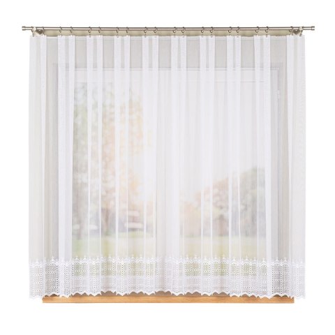 Firanka haftowana z aplikacją, wysokość 160cm, kolor 001 biały 006260/MIR/001/000160/1 Firanka haftowana z aplikacją, wysokość 160cm, kolor 001 biały 006260/MIR/001/000160/1
