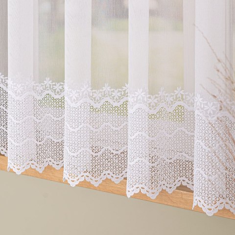 Firanka haftowana z aplikacją, wysokość 160cm, kolor 001 biały 006262/MIR/001/000160/1 Firanka haftowana z aplikacją, wysokość 160cm, kolor 001 biały 006262/MIR/001/000160/1