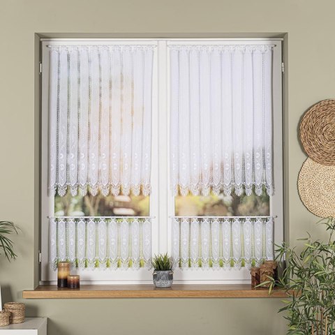 Zazdrostka haftowana panelowa na batyście, wysokość 30cm, kolor 001 biały 093003/388/001/000030/1 Zazdrostka haftowana panelowa na batyście, wysokość 30cm, kolor 001 biały 093003/388/001/000030/1