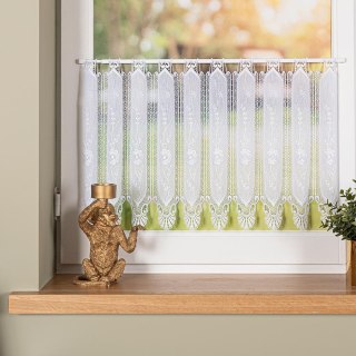 Zazdrostka haftowana panelowa na batyście, wysokość 40cm, kolor 001 biały 093003/388/001/000040/1