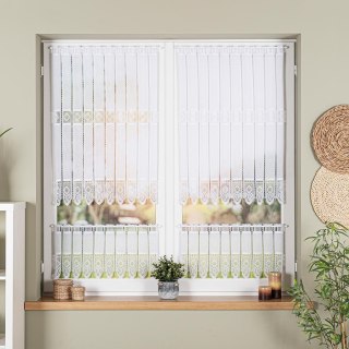 Zazdrostka haftowana panelowa na batyście, wysokość 40cm, kolor 001 biały 096269/388/001/000040/1