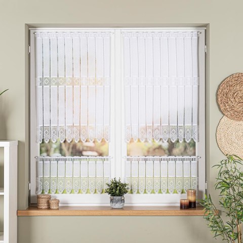 Zazdrostka haftowana panelowa na batyście, wysokość 40cm, kolor 001 biały 096269/388/001/000040/1 Zazdrostka haftowana panelowa na batyście, wysokość 40cm, kolor 001 biały 096269/388/001/000040/1