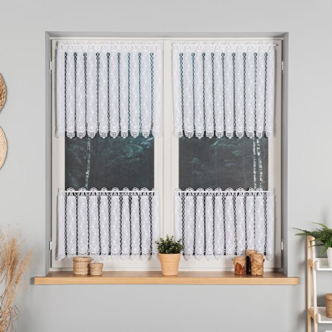 Zazdrostka haftowana panelowa na batyście, wysokość 75cm, kolor 001 biały 015589/420/001/000075/1 Zazdrostka haftowana panelowa na batyście, wysokość 75cm, kolor 001 biały 015589/420/001/000075/1