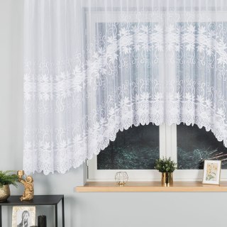 JOWITA Firanka żakardowa gotowa ze wzorem pasowym, szerokość 500 x wysokość 150cm, kolor 001 biały 018960/FBL/001/500150/1