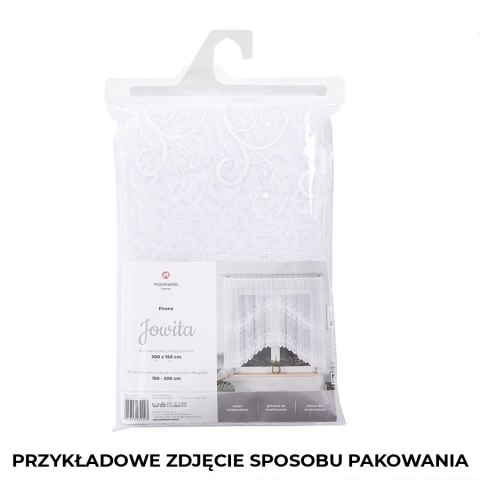JOWITA Firanka żakardowa gotowa ze wzorem pasowym, szerokość 500 x wysokość 150cm, kolor 001 biały 018960/FBL/001/500150/1