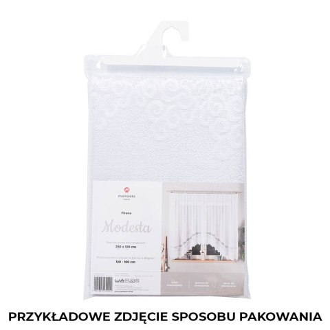 MODESTA Firanka żakardowa gotowa, szerokość 500 x wysokość 160cm, kolor 001 biały 017173/FBL/001/500160/1 MODESTA Firanka żakardowa gotowa, szerokość 500 x wysokość 160cm, kolor 001 biały 017173/FBL/001/500160/1