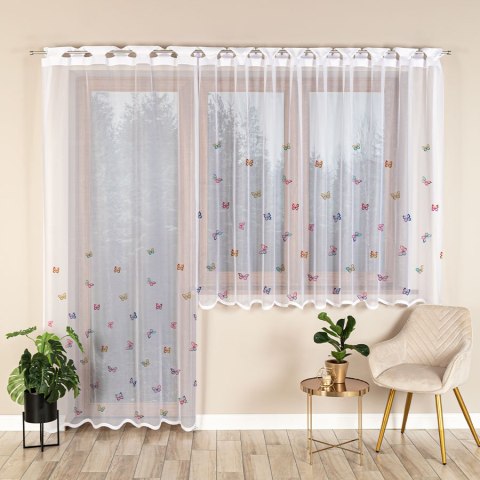 MOTYLKI Firanka żakardowa odpasowana na prosto, szerokość 140 x wysokość 230cm, kolor 001 biały D00310/FOP/001/000230/1 MOTYLKI Firanka żakardowa odpasowana na prosto, szerokość 140 x wysokość 230cm, kolor 001 biały D00310/FOP/001/000230/1