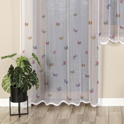 MOTYLKI Firanka żakardowa odpasowana na prosto, szerokość 145 x wysokość 220cm, kolor 001 biały D00310/FOP/001/000220/1 MOTYLKI Firanka żakardowa odpasowana na prosto, szerokość 145 x wysokość 220cm, kolor 001 biały D00310/FOP/001/000220/1