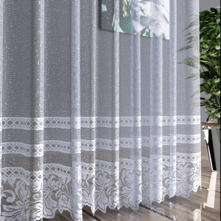 Firanka żakardowa pasowa, wysokość 160cm, kolor biały 001 630017/000/001/000160/1