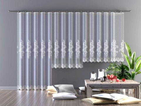 Firanka żakardowa pasowa, wysokosc 180cm, kolor biały 001 623881/000/001/000180/1 Firanka żakardowa pasowa, wysokosc 180cm, kolor biały 001 623881/000/001/000180/1