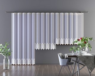 Firanka żakardowa z samym dołem, wysokość 230cm, kolor biały 001 618444/000/001/000230/1