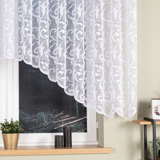 LEOKADIA Firanka żakardowa gotowa, szerokość 450 x wysokość 135cm, kolor 001 biały 023034/FBL/001/450135/1