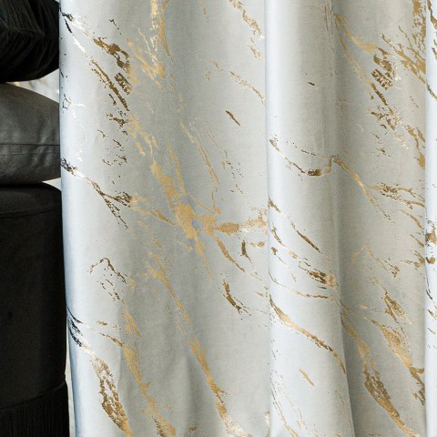 MARMA Zasłona gotowa na taśmie, szerokość 140cm x wysokość 250cm, kolor 021 pastelowy szary ze złotym nadrukiem na VELVI TD0033/ MARMA Zasłona gotowa na taśmie, szerokość 140cm x wysokość 250cm, kolor 021 pastelowy szary ze złotym nadrukiem na VELVI TD0033/