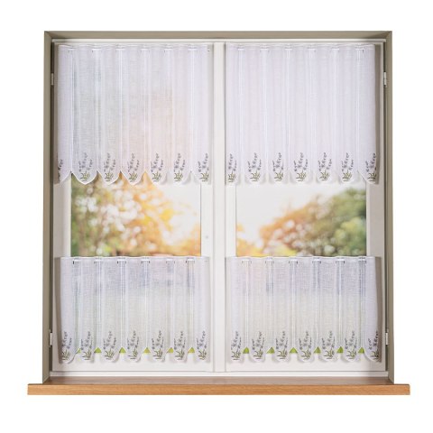 Zazdrostka haftowana panelowa na batyście, wysokość 45cm, kolor 001 biały 034826/420/001/000045/1 Zazdrostka haftowana panelowa na batyście, wysokość 45cm, kolor 001 biały 034826/420/001/000045/1
