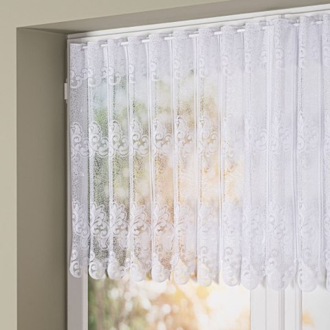 Zazdrostka żakardowa ze wzorem pasowym, wysokość 70cm, kolor 001 biały 360990/000/001/000070/1 Zazdrostka żakardowa ze wzorem pasowym, wysokość 70cm, kolor 001 biały 360990/000/001/000070/1