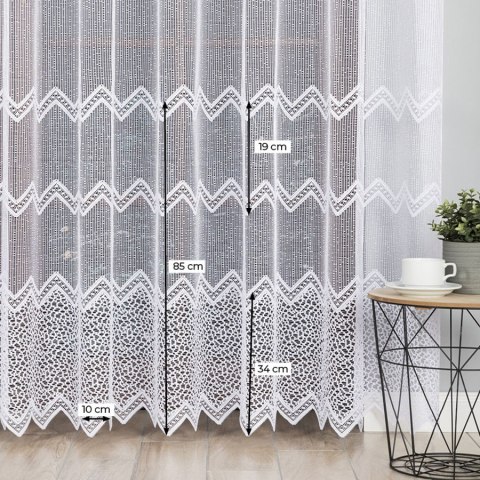 Firanka żakardowa, wysokość 250cm, kolor 001 biały 639040/BIS/001/000250/1