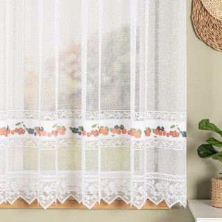 Firanka żakardowa ze wzorem pasowym, wysokość 160cm, kolor 611 biały 007972/000/611/000160/1