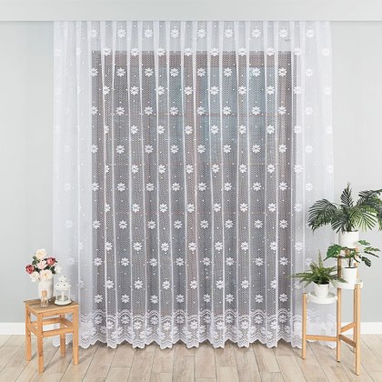 Firanka żakardowa na metry 779031 wysokość 250 cm kolor biały