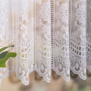 Zazdrostka żakardowa ze wzorem po całości, wysokość 100cm, kolor 001 biały 360960/000/001/000100/1