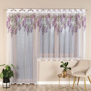 WISTERIA Firanka żakardowa gotowa na prosto, szerokość 140 x wysokość 240cm, kolor 001 biały P00309/FBP/001/140240/1