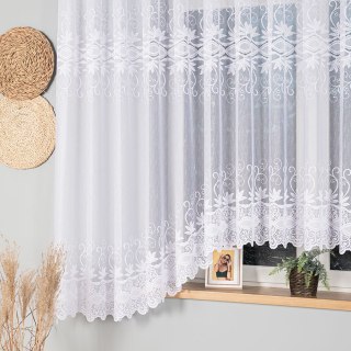 JOWITA Firanka żakardowa gotowa ze wzorem pasowym, szerokość 520 x wysokość 180cm, kolor 001 biały 018960/FBL/001/520180/1