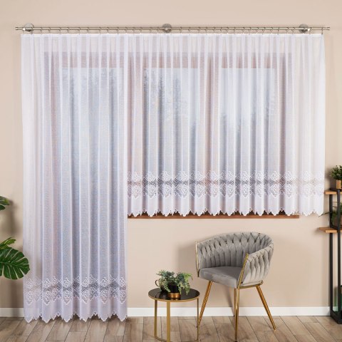 Firanka gotowa żakardowa MODESTA 250x200 cm kolor biały