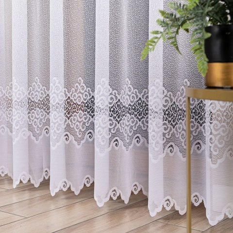 MODESTA Firanka żakardowa gotowa, szerokość 300 x wysokość 250cm, kolor 001 biały 017173/FBP/001/300250/1 MODESTA Firanka żakardowa gotowa, szerokość 300 x wysokość 250cm, kolor 001 biały 017173/FBP/001/300250/1