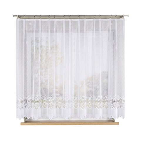 MODESTA Firanka żakardowa gotowa, szerokość 400 x wysokość 160cm, kolor 001 biały 017173/FBP/001/400160/1