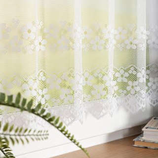 Zazdrostka żakardowa ze wzorem pasowym, wysokość 50cm, kolor 001 biały 356420/000/001/000050/1