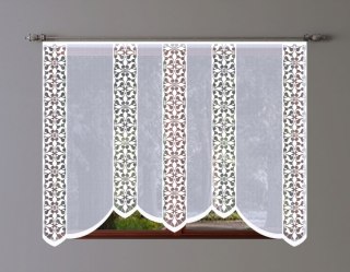 AUGUSTYNA Firanka żakardowa gotowa, szerokość 150, wysokość 120cm, kolor biały 001 147009/000/001/000816/1