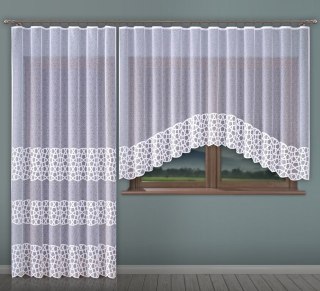 CEZARIA Firanka żakardowa gotowa, szerokość 250, wysokość 150cm, kolor biały 001 255009/000/001/000709/1