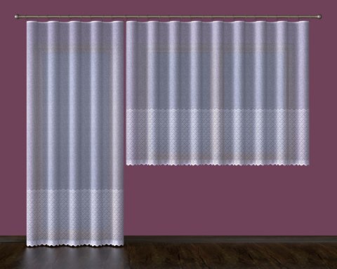 ERYKA Firanka żakardowa gotowa, szerokość 150 x wysokość 250cm, kolor biały 001 702009/000/001/000506/1 ERYKA Firanka żakardowa gotowa, szerokość 150 x wysokość 250cm, kolor biały 001 702009/000/001/000506/1