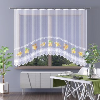 Firanka żakardowa odpasowana, szerokość 300, wysokość 150cm, kolor biały 001 606107/000/028/000150/1