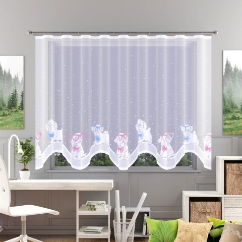 Firanka żakardowa odpasowana, wysokość 150cm, kolor biały 001 623940/000/028/000150/1