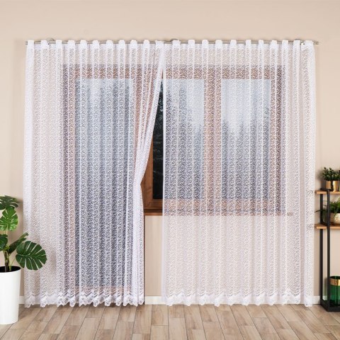 BOGUMIŁA Firanka żakardowa gotowa, szerokość 300 x wysokość 250cm, kolor 001 biały 004542/FBP/001/300250/1 BOGUMIŁA Firanka żakardowa gotowa, szerokość 300 x wysokość 250cm, kolor 001 biały 004542/FBP/001/300250/1