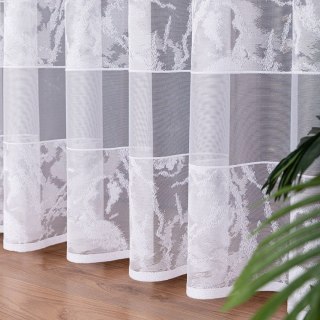 Firanka żakardowa pasowa, wysokość 250cm, kolor biały 001 618425/000/001/000250/1