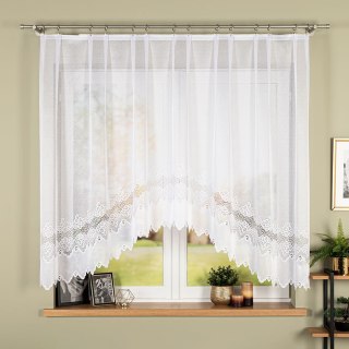 MODESTA Firanka żakardowa gotowa, szerokość 250 x wysokość 150cm, kolor 001 biały 017173/FBL/001/250150/1