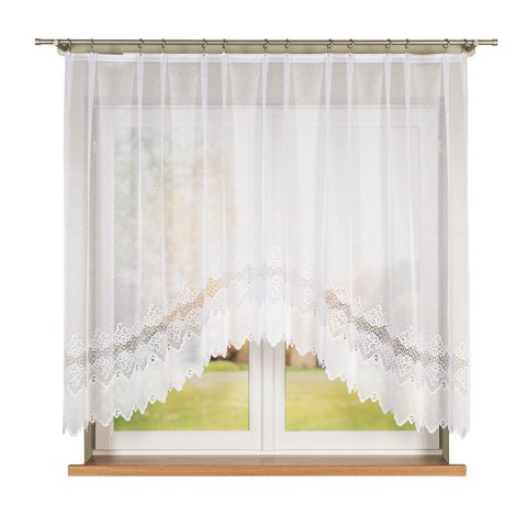 MODESTA Firanka żakardowa gotowa, szerokość 250 x wysokość 150cm, kolor 001 biały 017173/FBL/001/250150/1 MODESTA Firanka żakardowa gotowa, szerokość 250 x wysokość 150cm, kolor 001 biały 017173/FBL/001/250150/1