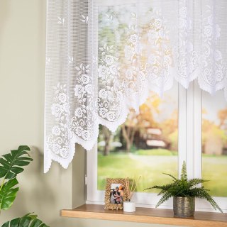 SARA Firanka żakardowa gotowa, szerokość 250 x wysokość 140cm, kolor 001 biały 044330/FBL/001/250140/1