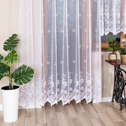 SARA Firanka żakardowa gotowa, szerokość 300 x wysokość 250cm, kolor 001 biały 044330/FBP/001/300250/1 SARA Firanka żakardowa gotowa, szerokość 300 x wysokość 250cm, kolor 001 biały 044330/FBP/001/300250/1