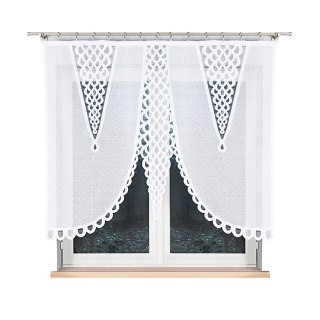 ERYKA Firanka żakardowa odpasowana, szerokość 160 x wysokość 140cm, kolor 001 biały 019371/FOL/001/000141/1