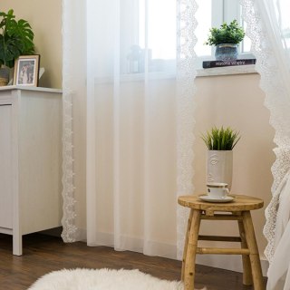 Firanka haftowana na woalu, wysokość 150cm, kolor 012 kremowy 127517/233/012/000150/1
