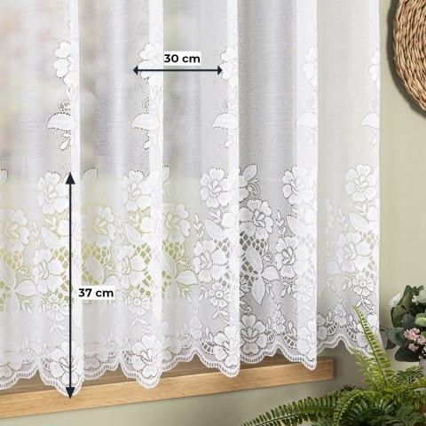 Firanka żakardowa ze wzorem pasowym, wysokość 160cm, kolor 001 biały 361740/000/001/000160/1 Firanka żakardowa ze wzorem pasowym, wysokość 160cm, kolor 001 biały 361740/000/001/000160/1