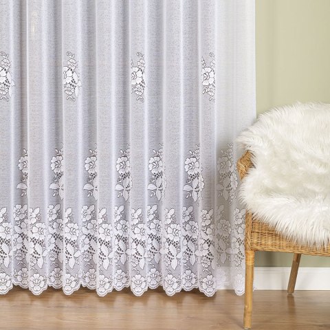 Firanka żakardowa ze wzorem pasowym, wysokość 250cm, kolor 001 biały 361740/000/001/000250/1 Firanka żakardowa ze wzorem pasowym, wysokość 250cm, kolor 001 biały 361740/000/001/000250/1