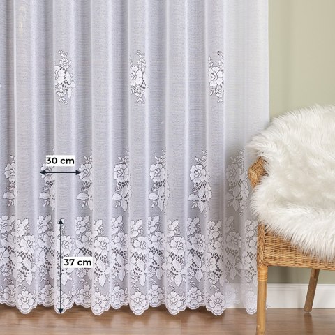 Firanka żakardowa ze wzorem pasowym, wysokość 250cm, kolor 001 biały 361740/000/001/000250/1 Firanka żakardowa ze wzorem pasowym, wysokość 250cm, kolor 001 biały 361740/000/001/000250/1