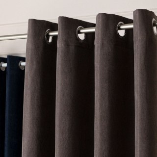 MILAS SOFT Zasłona gotowa na przelotkach, szerokość 140cm x wysokość 250cm, kolor 032 brązowo szary MILAS1/ZGP/032/140250/1